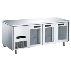Glass Door Under Counter Chiller GEA M-RW6T3DD (Pintu Kaca, 3 Pintu 420 Liter)