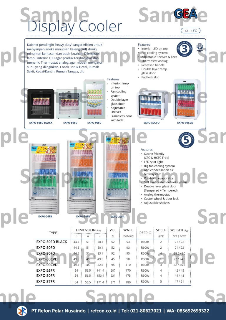 Katalog showcase chiller gea sample